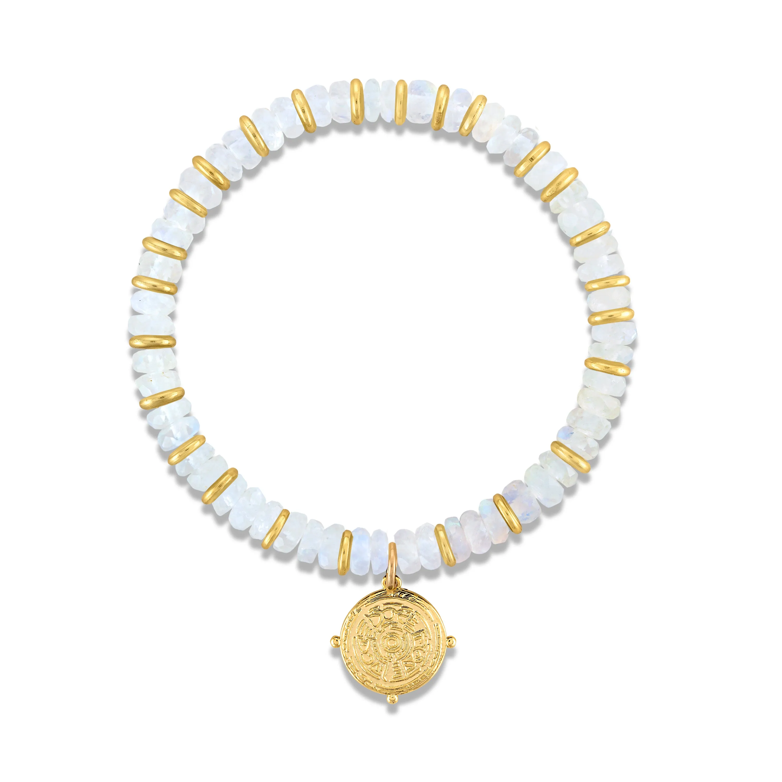 Heishi Charm Bracelet - Rainbow Moonstone sold by Amelia Rose Design