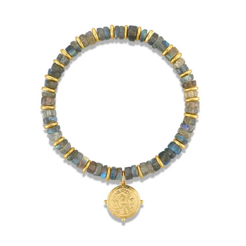 Heishi Charm Bracelet - Labradorite sold by Amelia Rose Design
