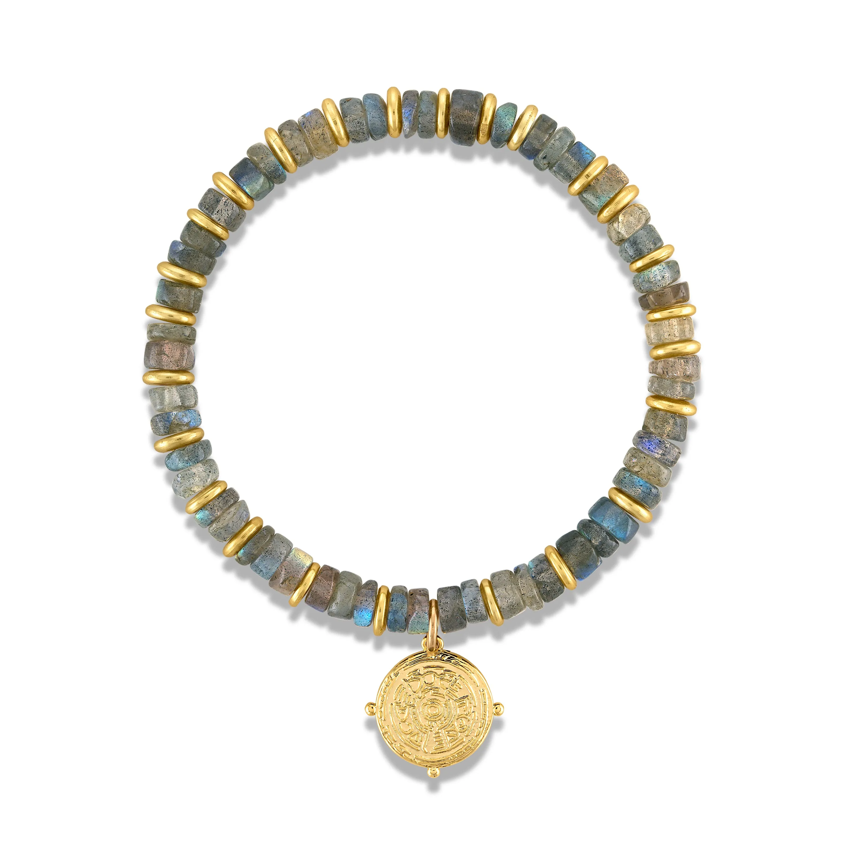 Heishi Charm Bracelet - Labradorite sold by Amelia Rose Design