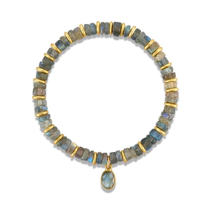 Heishi Gem Bracelet - Labradorite sold by Amelia Rose Design