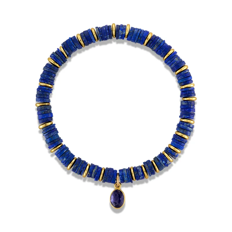 Heishi Gem Bracelet - Lapis sold by Amelia Rose Design