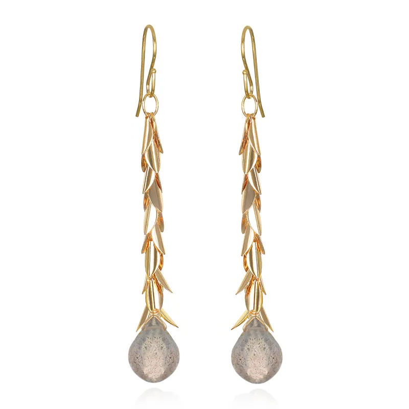 New! Leaf Dangles - Labradorite sold by Amelia Rose Design