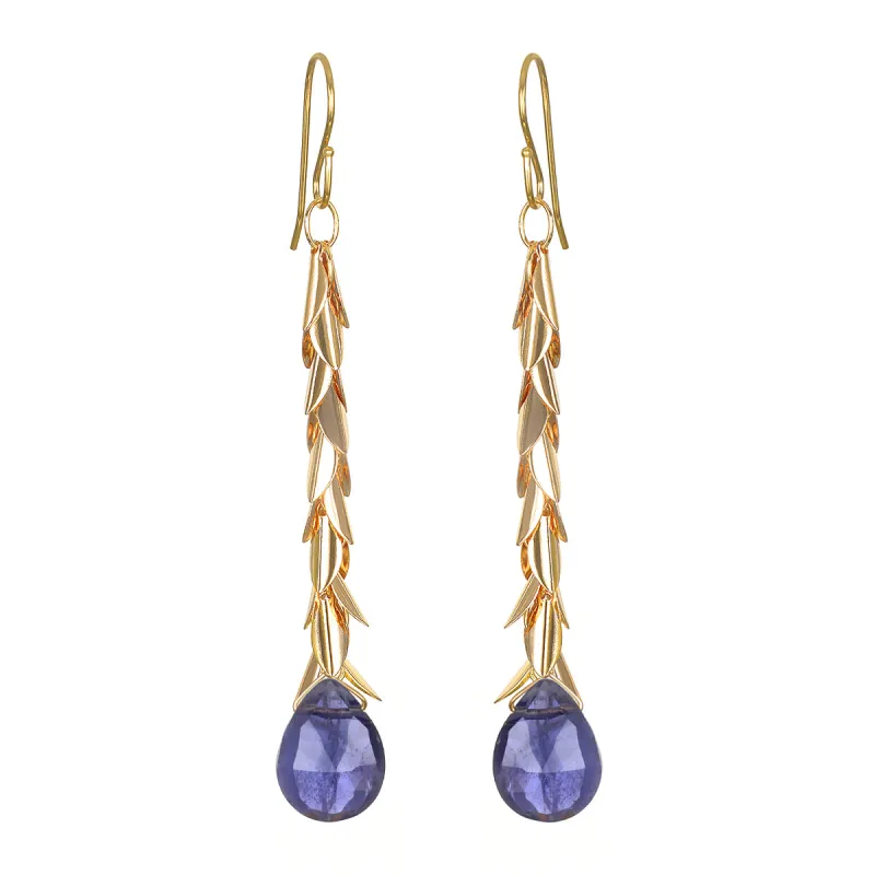 New! Leaf Dangles - Iolite sold by Amelia Rose Design