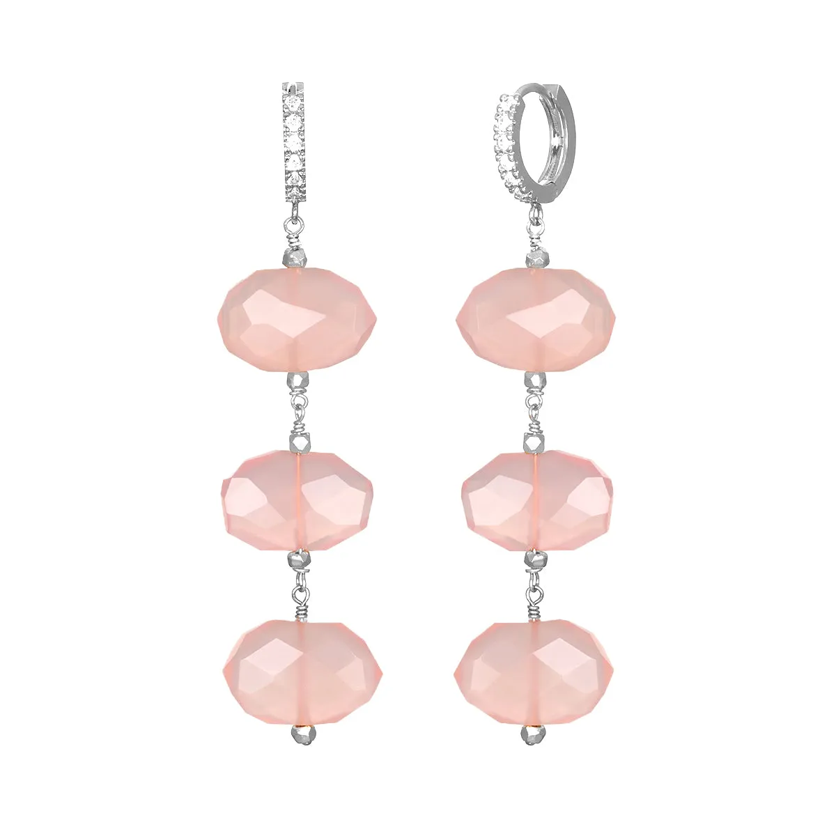 Pink Chalcedony Sparkle Huggies sold by Amelia Rose Design product image thumbnail 2