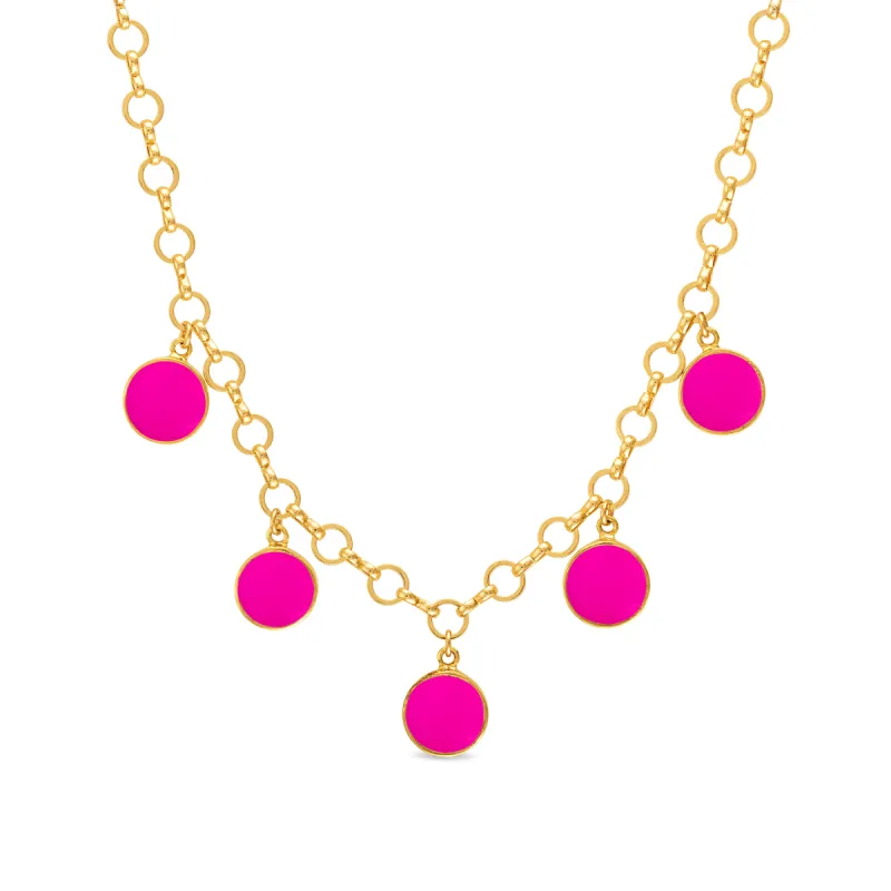 New! Dangling Coin Choker - Fuchsia Chalcedony sold by Amelia Rose Design