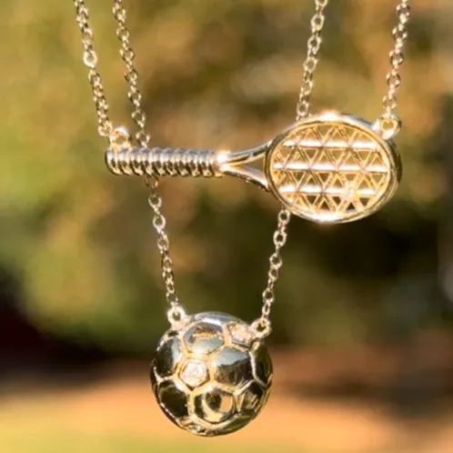 New! Diamond Tennis Racket Necklace sold by Amelia Rose Design product image thumbnail 3
