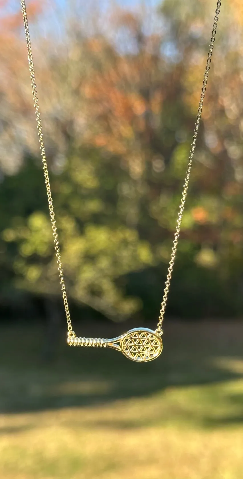 New! Diamond Tennis Racket Necklace sold by Amelia Rose Design product image thumbnail 5