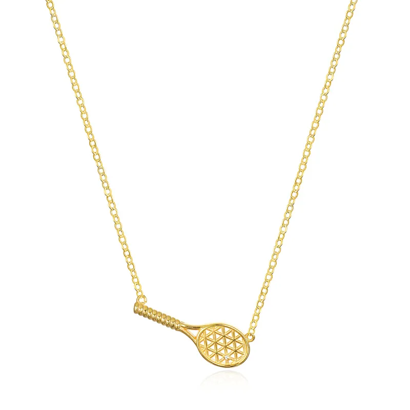 New! Diamond Tennis Racket Necklace sold by Amelia Rose Design