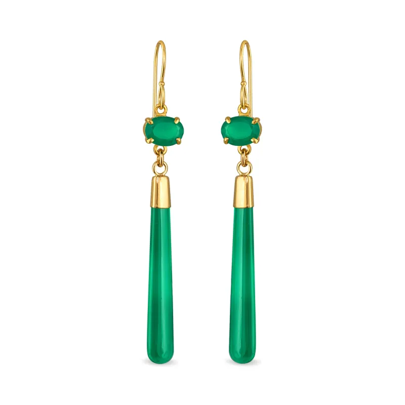 New! Gemdrop Dangles - Green Onyx sold by Amelia Rose Design