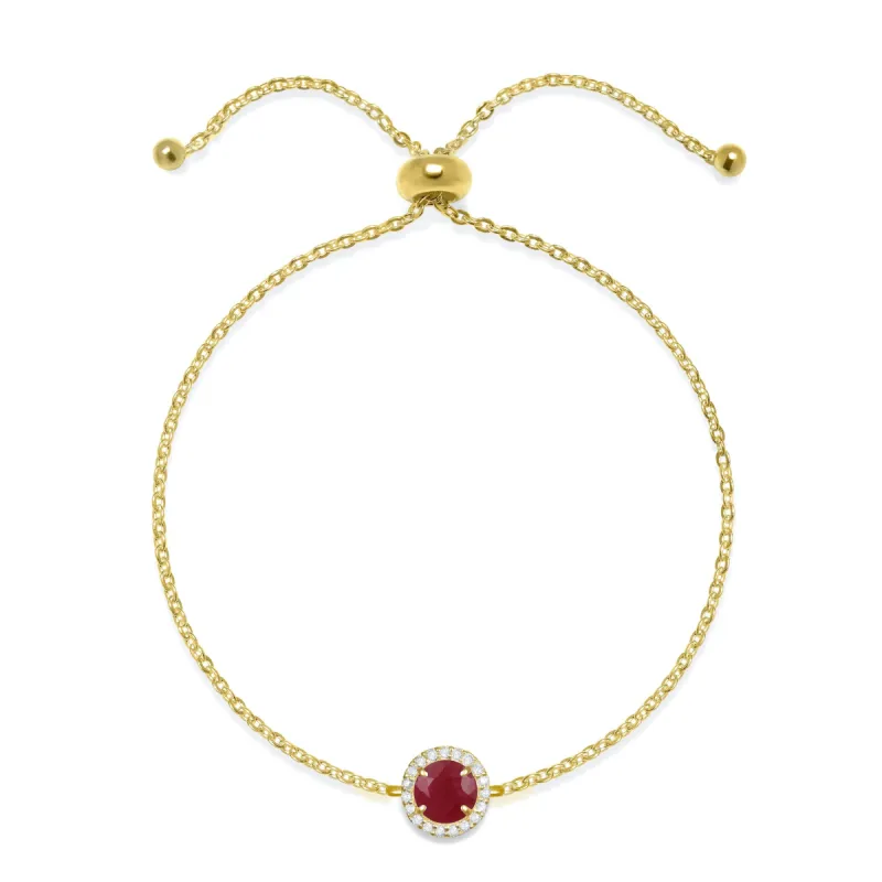 Birthstone & Diamond Bracelet- July Ruby sold by Amelia Rose Design