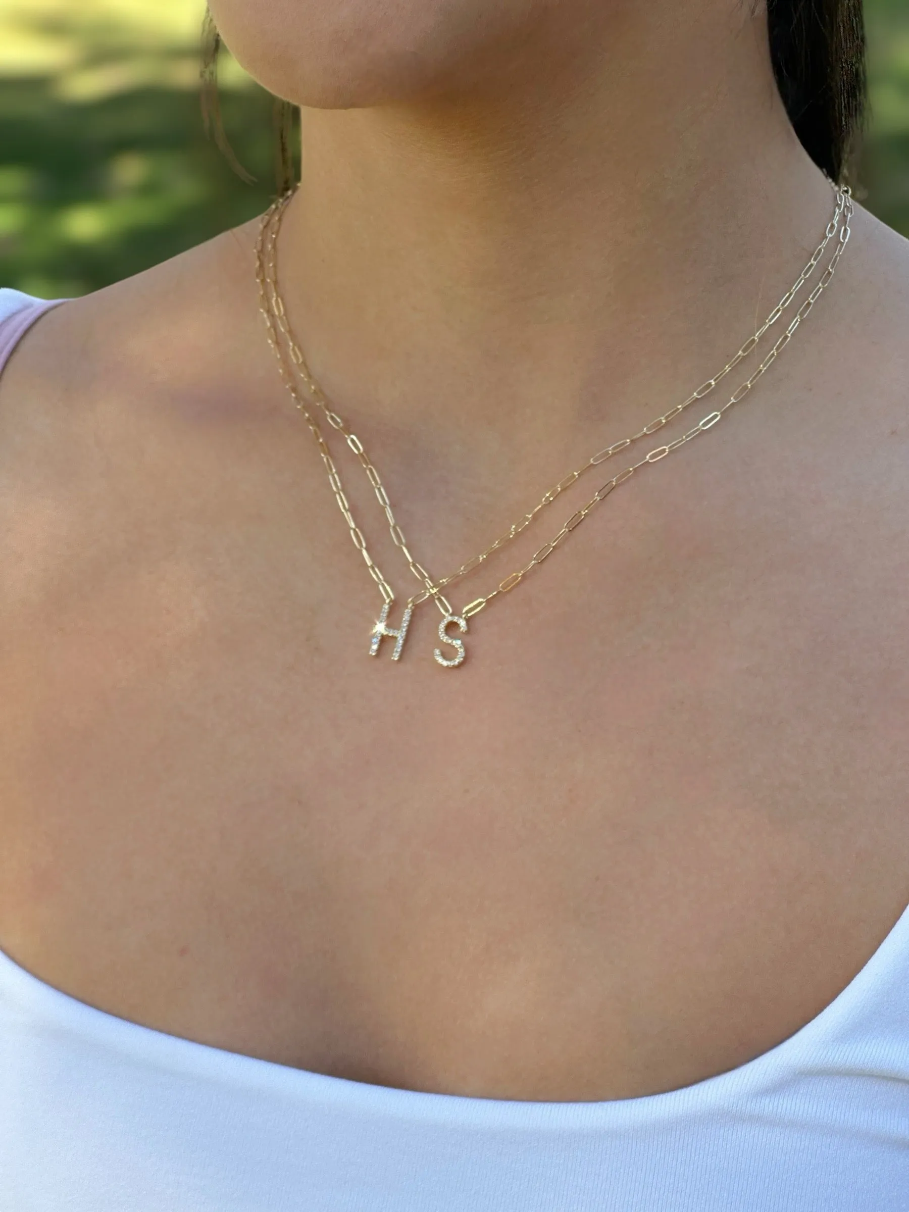 New! Grand Diamond Initial Necklace-All Letters sold by Amelia Rose Design product image thumbnail 2