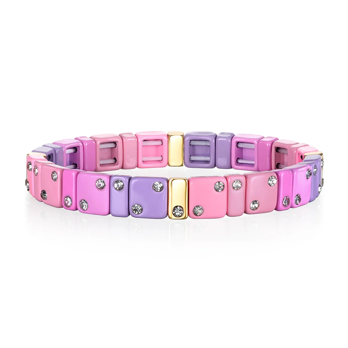 CZ Enamel Bracelet - Pink & Lilac sold by Amelia Rose Design