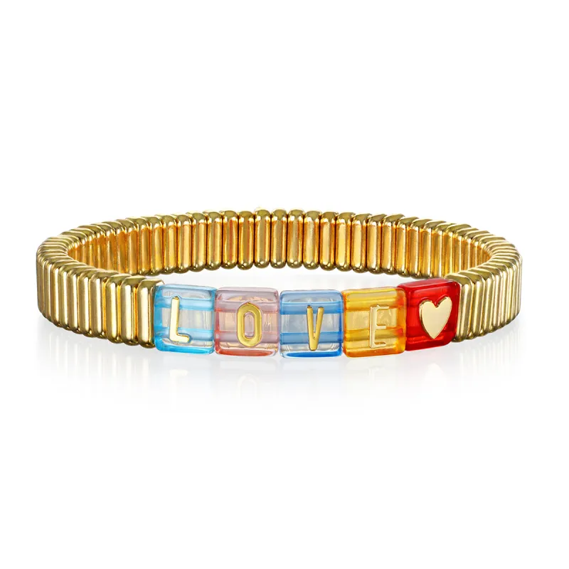 New! Rainbow Enamel Bracelet - LOVE sold by Amelia Rose Design