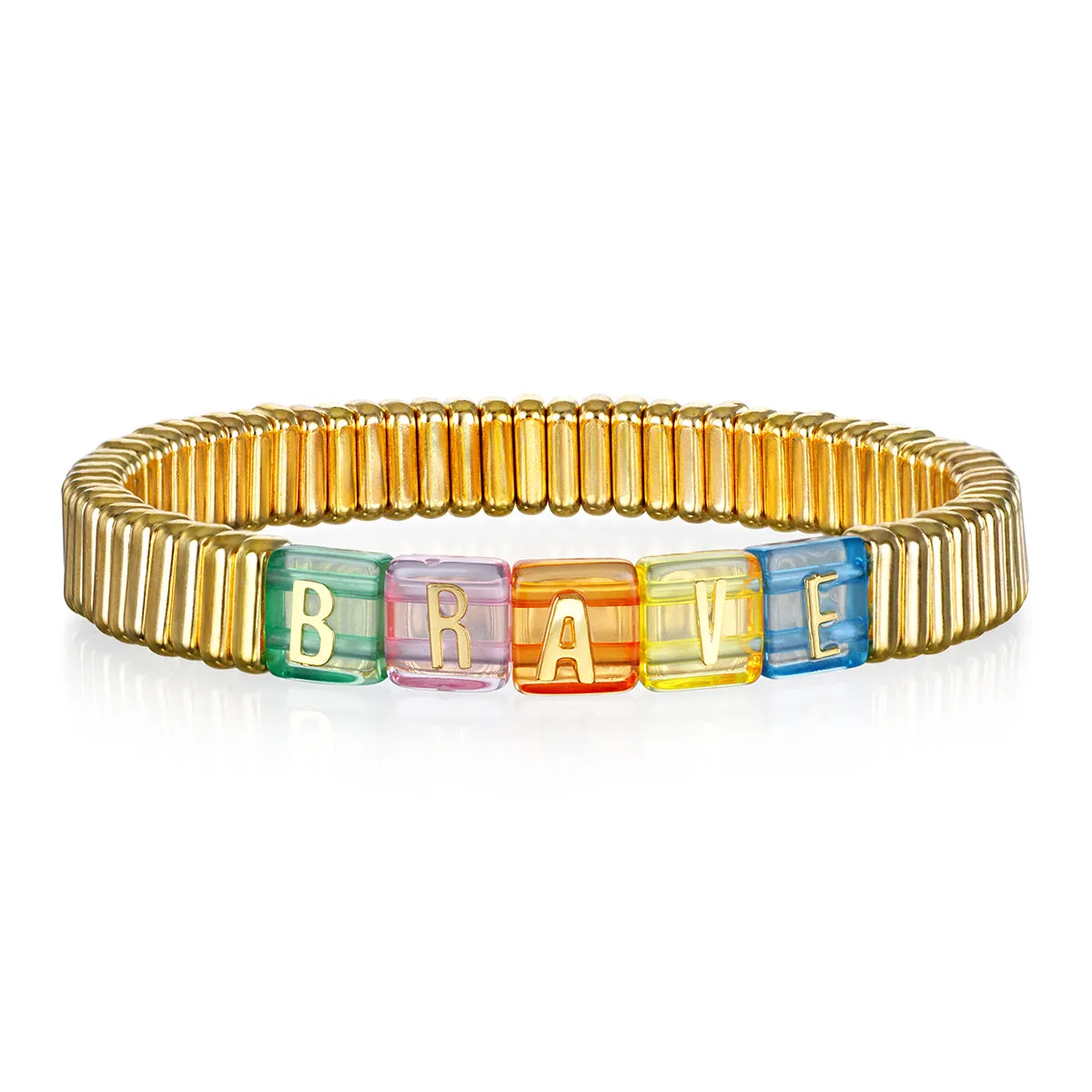 Rainbow Enamel Bracelet - BRAVE sold by Amelia Rose Design