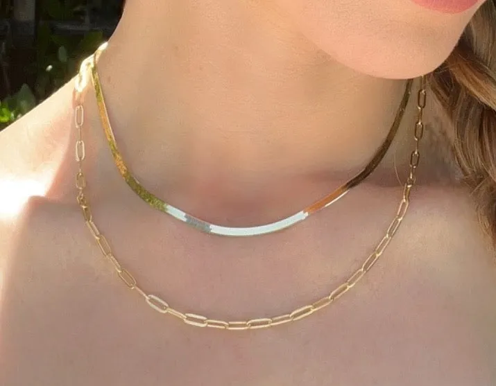 New! Statement Paperclip Necklace-Gold & Silver sold by Amelia Rose Design product image thumbnail 2