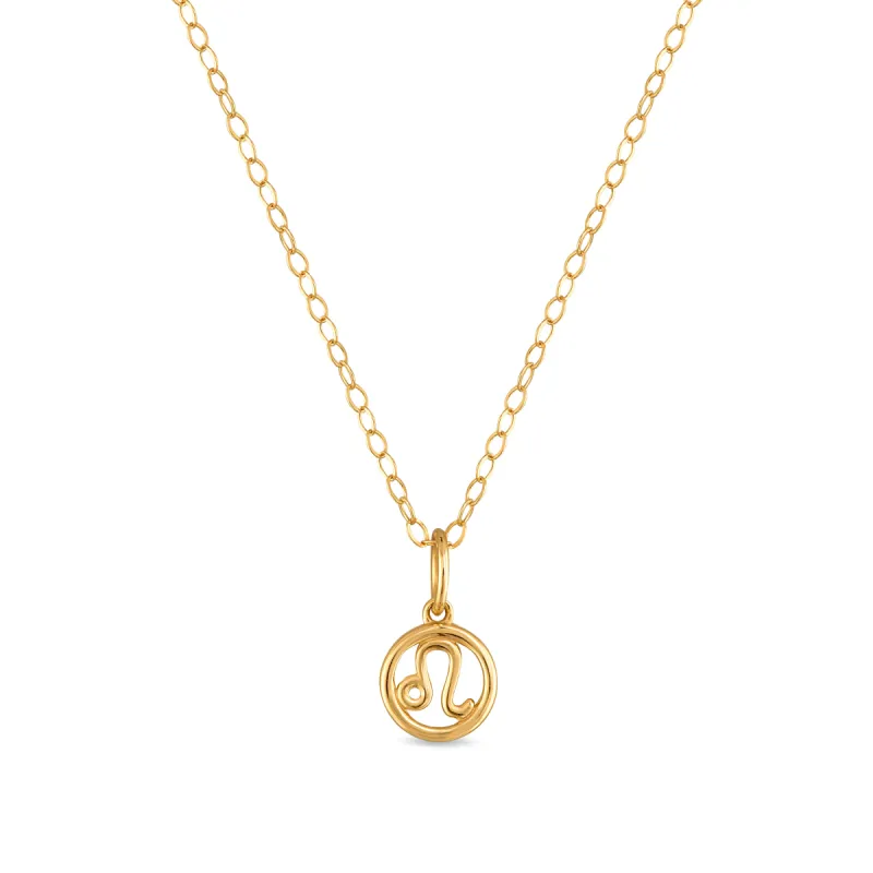 New! 14k Gold Zodiac Charm Necklace - Leo sold by Amelia Rose Design