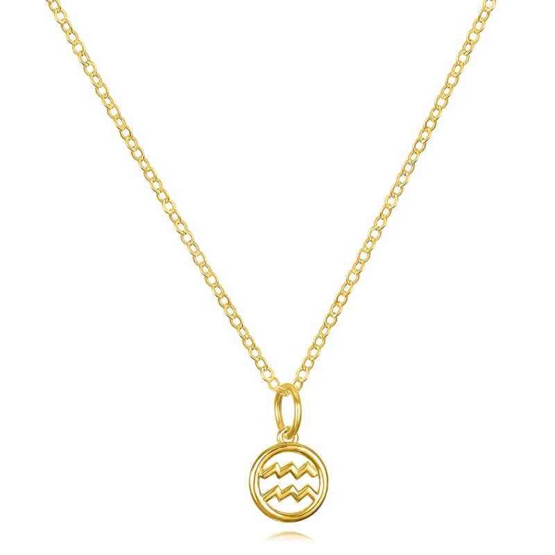 New! 14k Gold Zodiac Charm Necklace - Aquarius sold by Amelia Rose Design