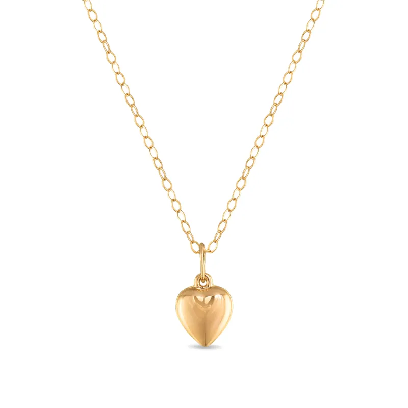 New!  14k Gold Puffed Heart Necklace sold by Amelia Rose Design