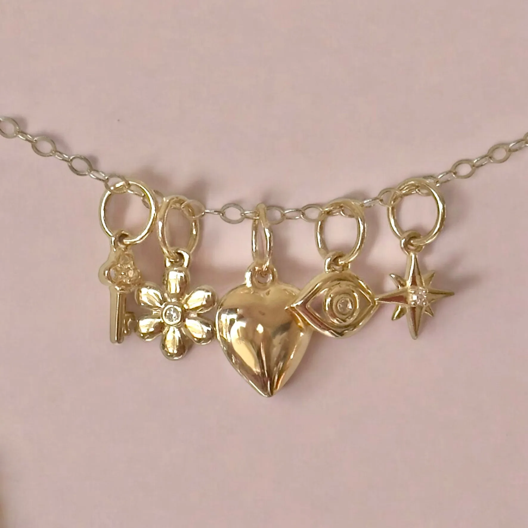 New! 14k Gold Puffed Heart Necklace sold by Amelia Rose Design product image thumbnail 3