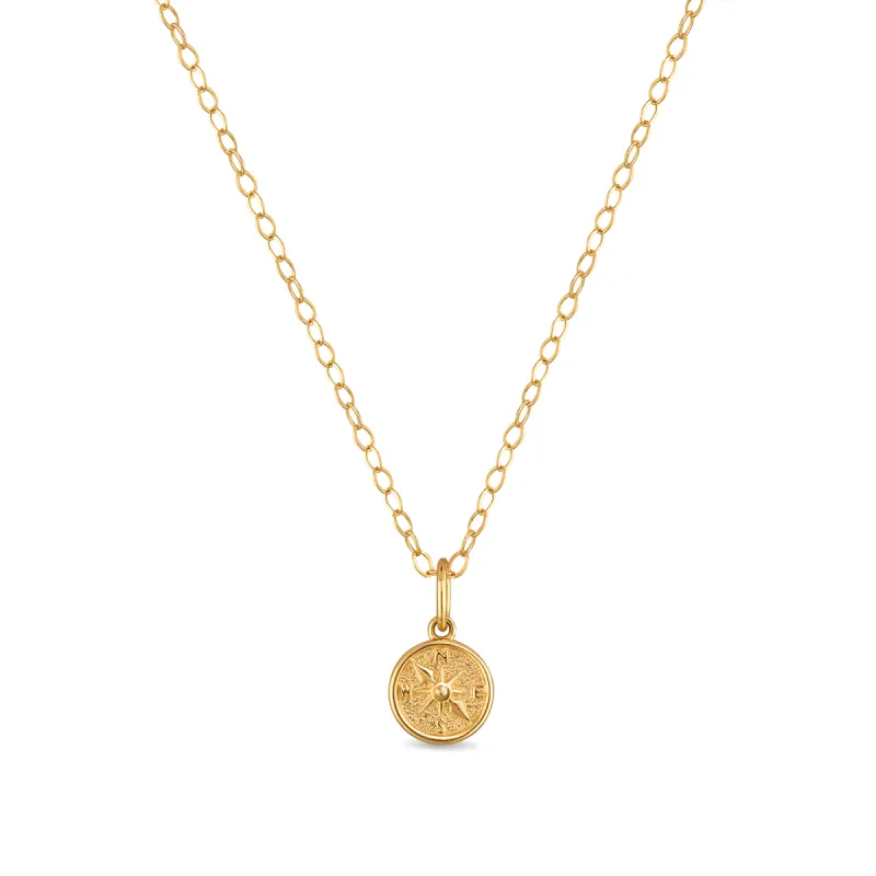 New!  14k Gold Compass Charm Necklace sold by Amelia Rose Design