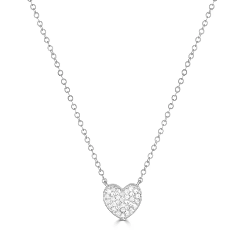 Diamond Heart Necklace-Silver sold by Amelia Rose Design