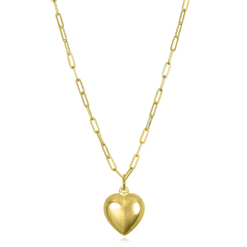 Heart Charm Paperclip Necklace sold by Amelia Rose Design