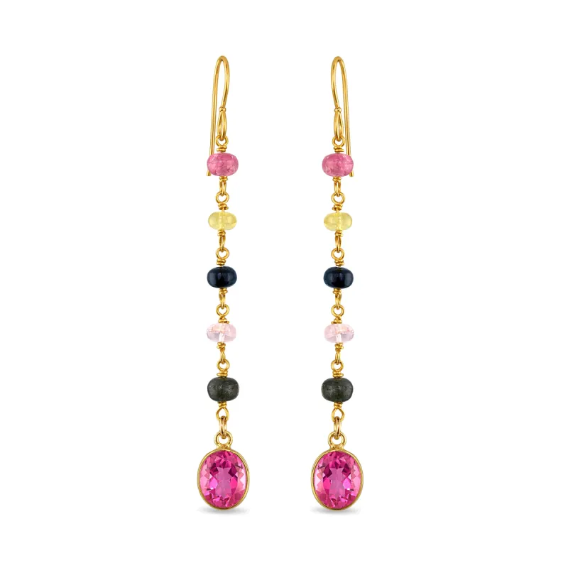 New! Beaded Dangles - Multicolor Tourmaline sold by Amelia Rose Design
