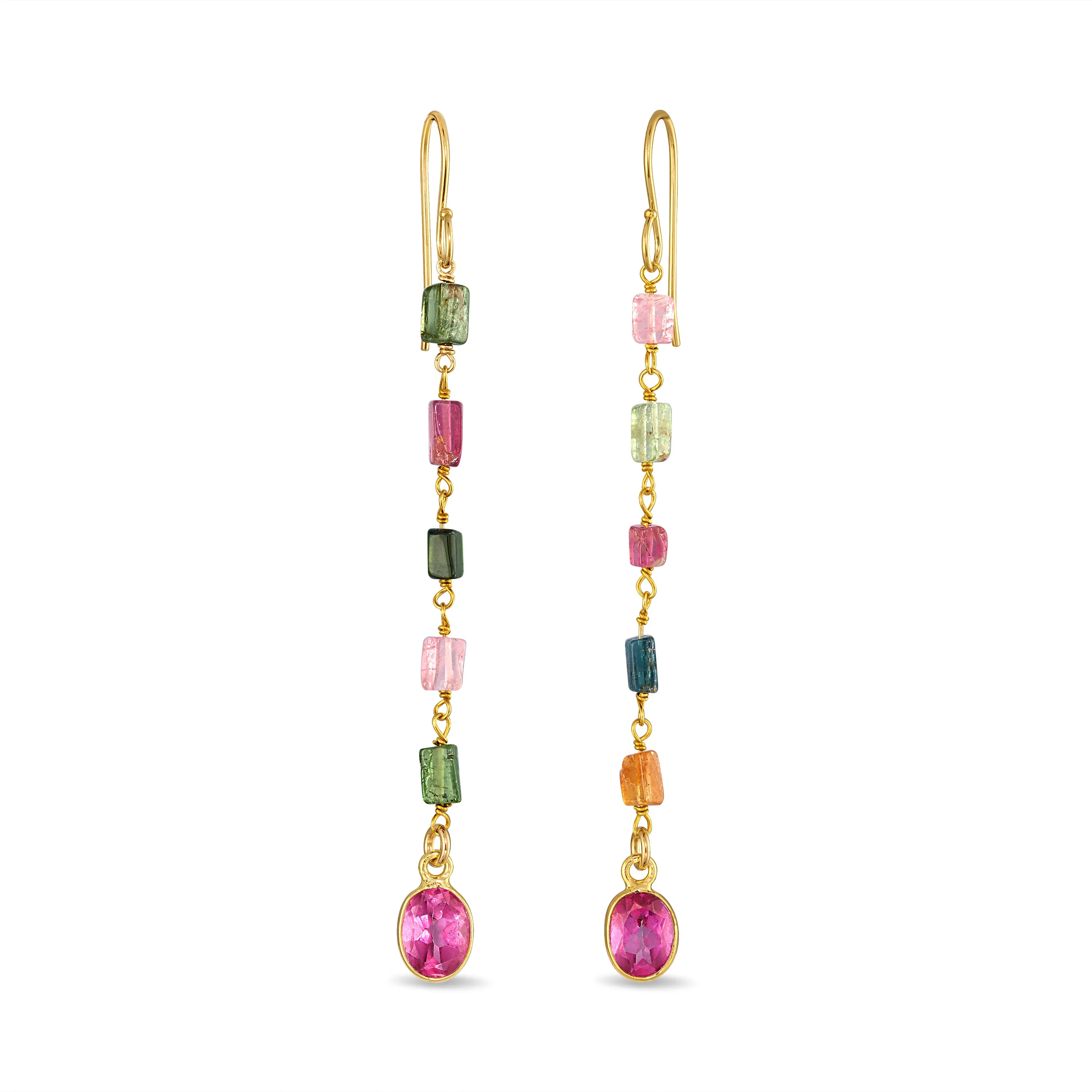 New! Tourmaline & Pink Topaz Dangles sold by Amelia Rose Design