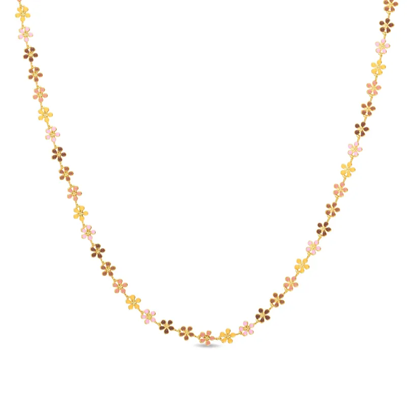 Daisy Necklace-Pink & Champagne sold by Amelia Rose Design
