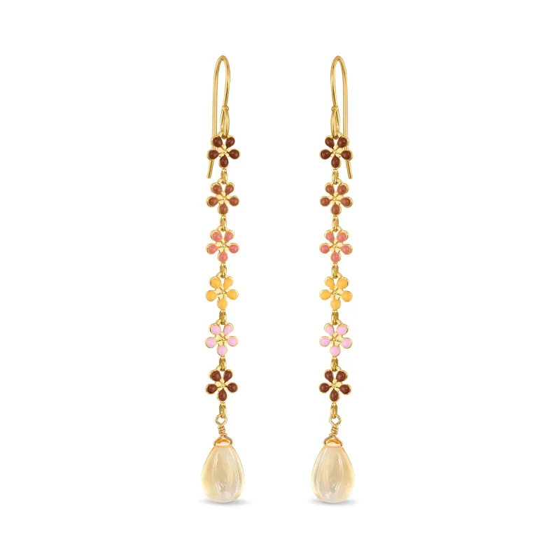 Citrine Daisy Dangles made by Amelia Rose Design