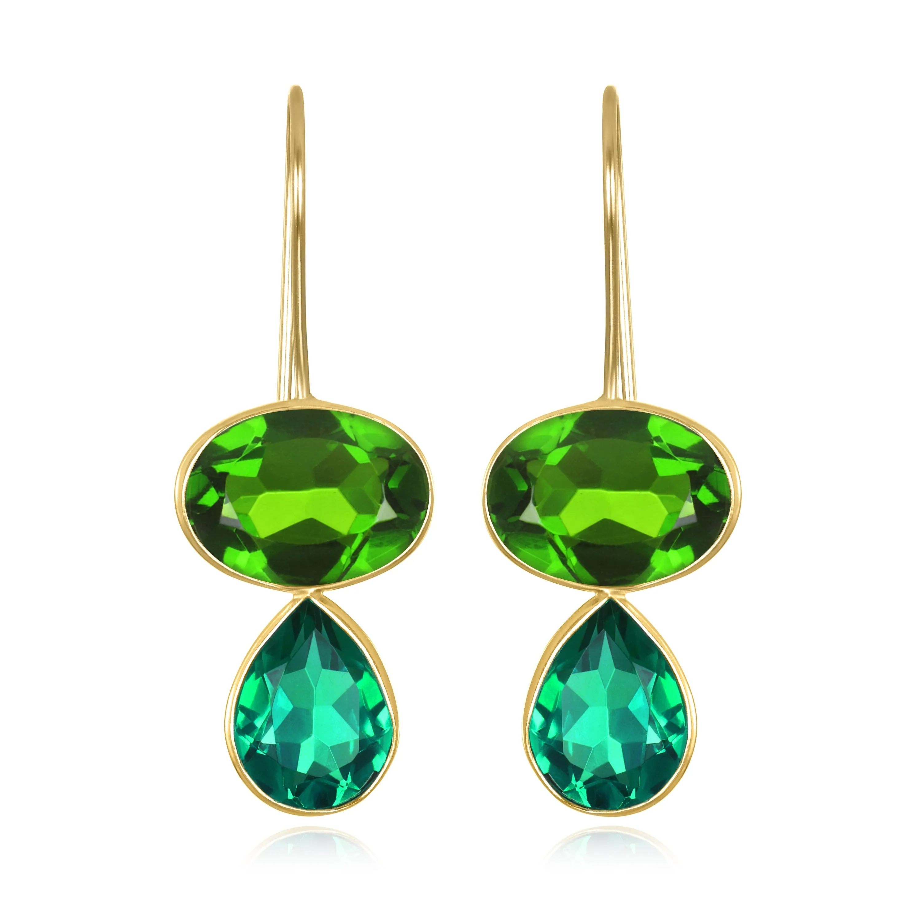 Valencia Teardrop Earring- Lime & Aqua Gold sold by Amelia Rose Design