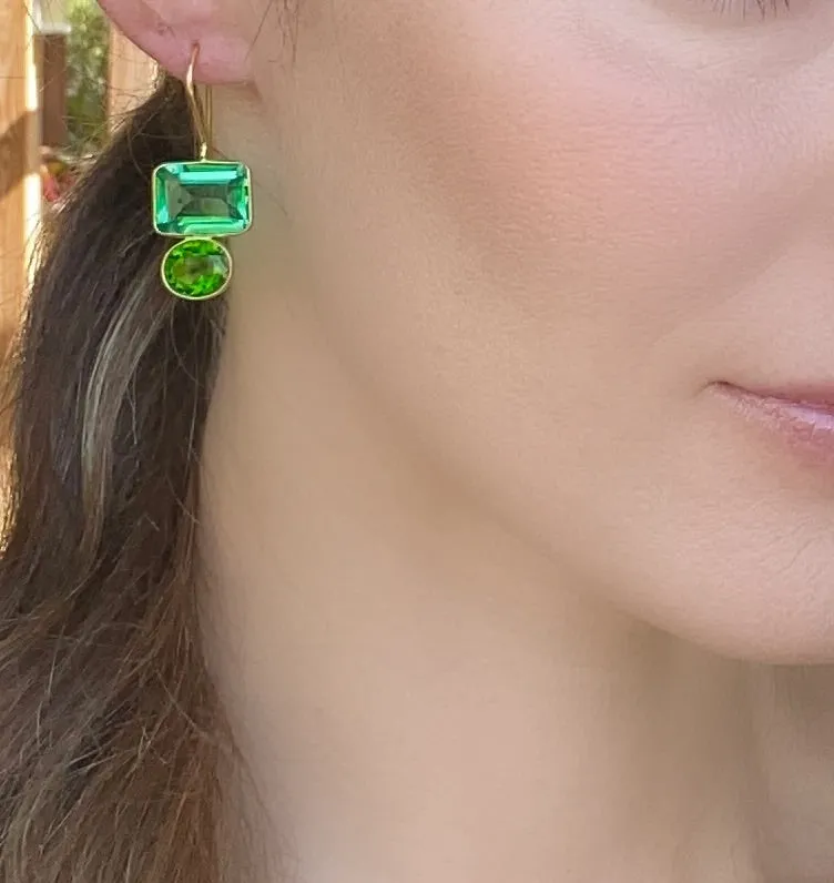 Valencia Earring-Aqua & Lime Gold sold by Amelia Rose Design product image thumbnail 2