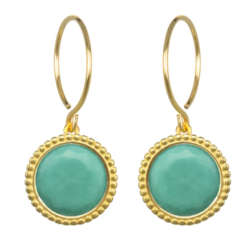 Daphne Earring-Turquoise Gold sold by Amelia Rose Design
