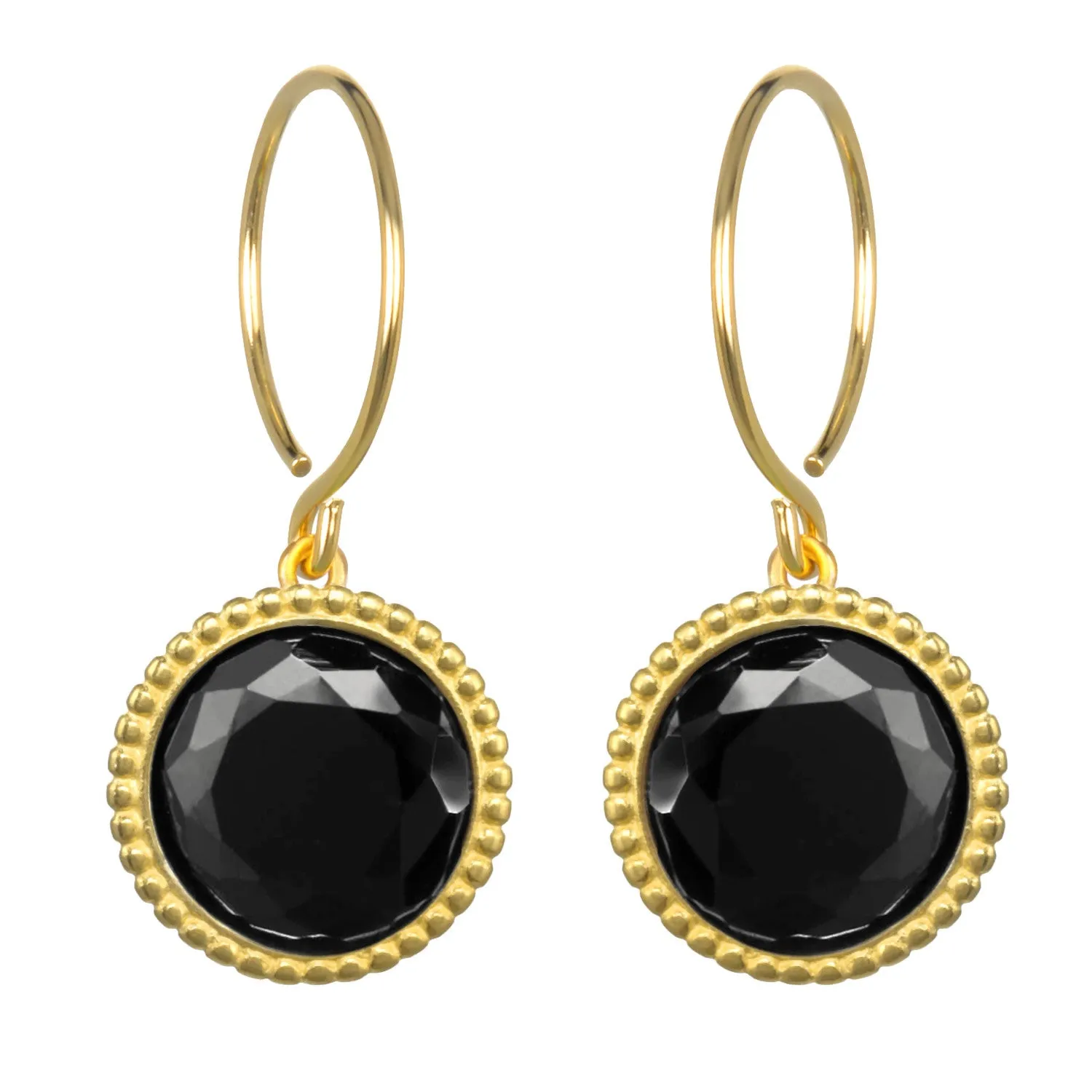 Daphne Earring-Black Spinel Gold sold by Amelia Rose Design