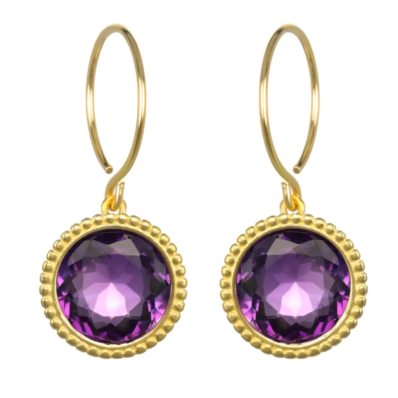 Daphne Earring-Amethyst Gold sold by Amelia Rose Design