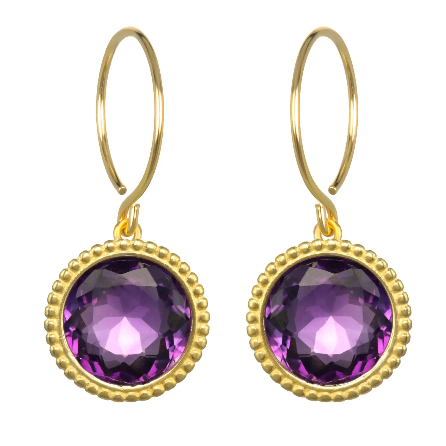 Daphne Earring-Amethyst Gold sold by Amelia Rose Design