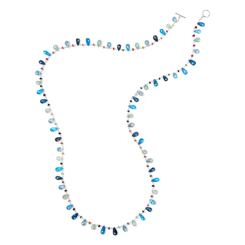 Wildflower Necklace Blues-long sold by Amelia Rose Design