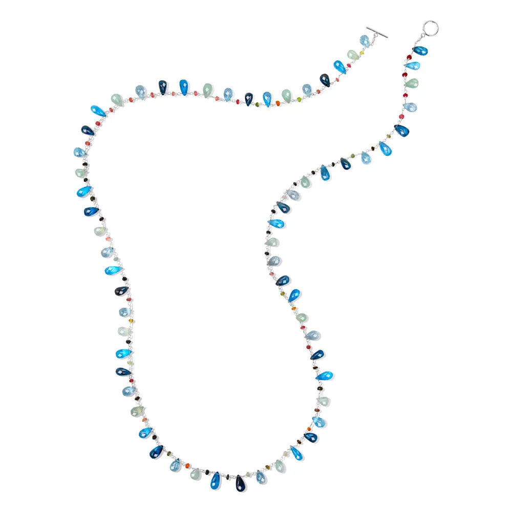 Wildflower Necklace Blues-long sold by Amelia Rose Design