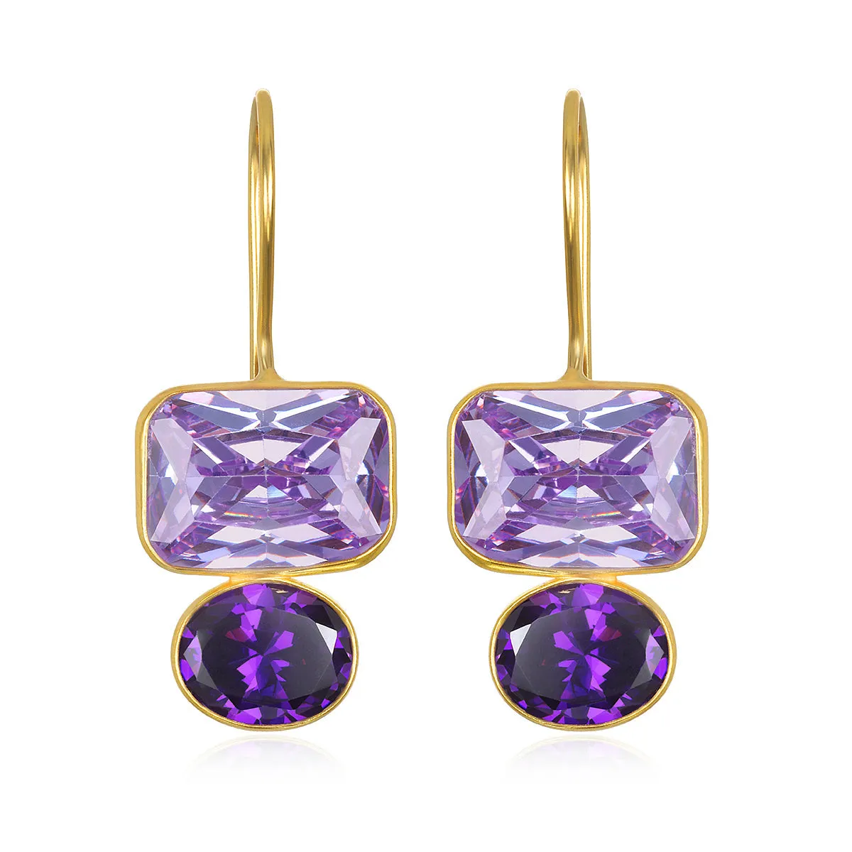 Valencia Earring-Violet Purple Gold sold by Amelia Rose Design