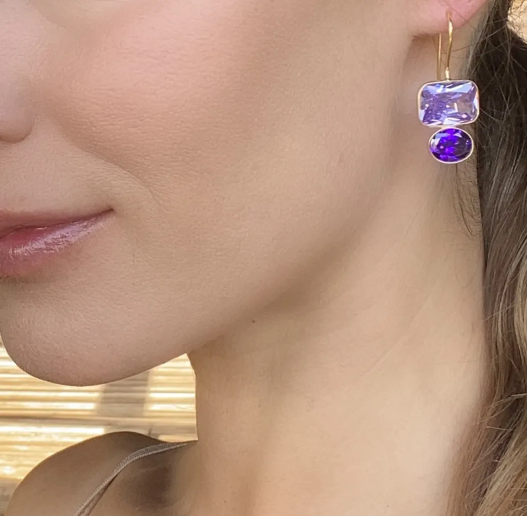 Valencia Earring-Violet Purple Gold sold by Amelia Rose Design product image thumbnail 2