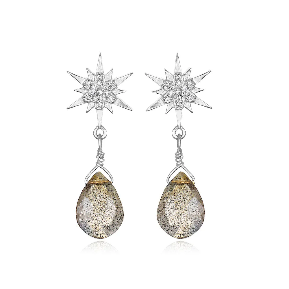 Gemstone Starburst Post Earrings - Labradorite sold by Amelia Rose Design product image thumbnail 3