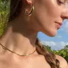 Golden Statement Hoops sold by Amelia Rose Design