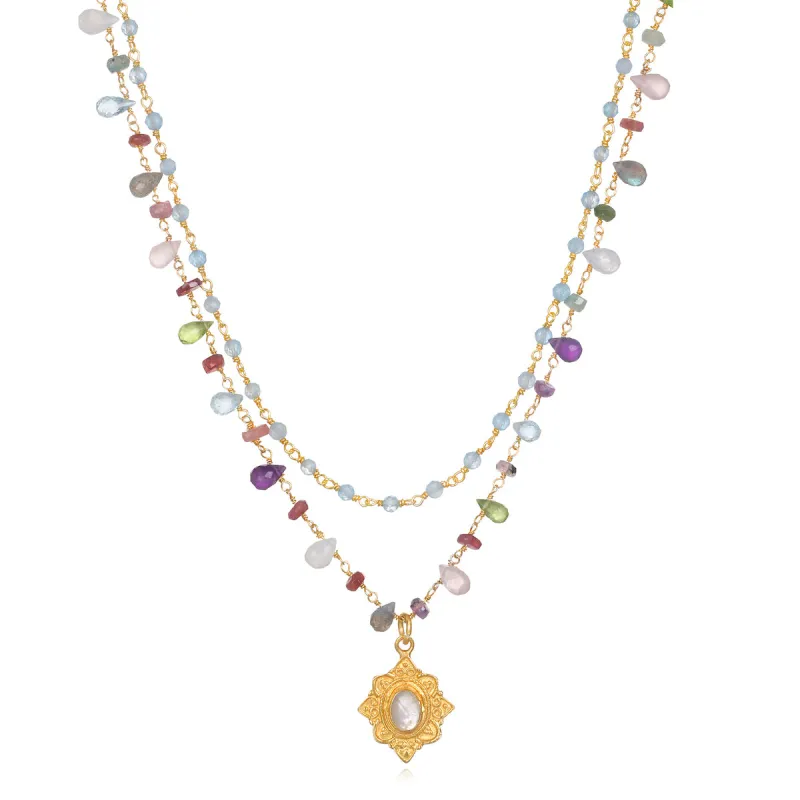 Wildflower Charm Layered Necklace sold by Amelia Rose Design