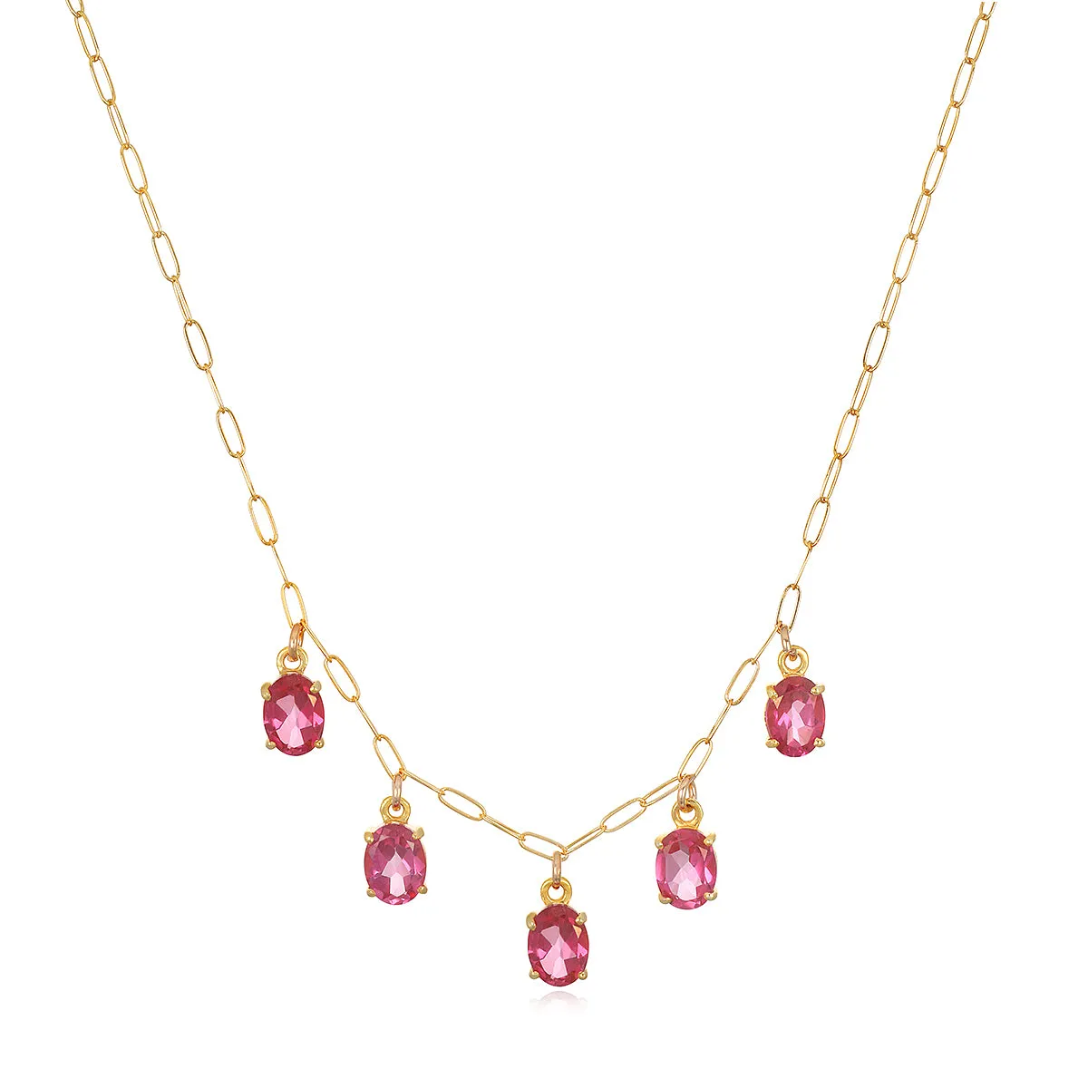 Pink Topaz Dangle Necklace sold by Amelia Rose Design