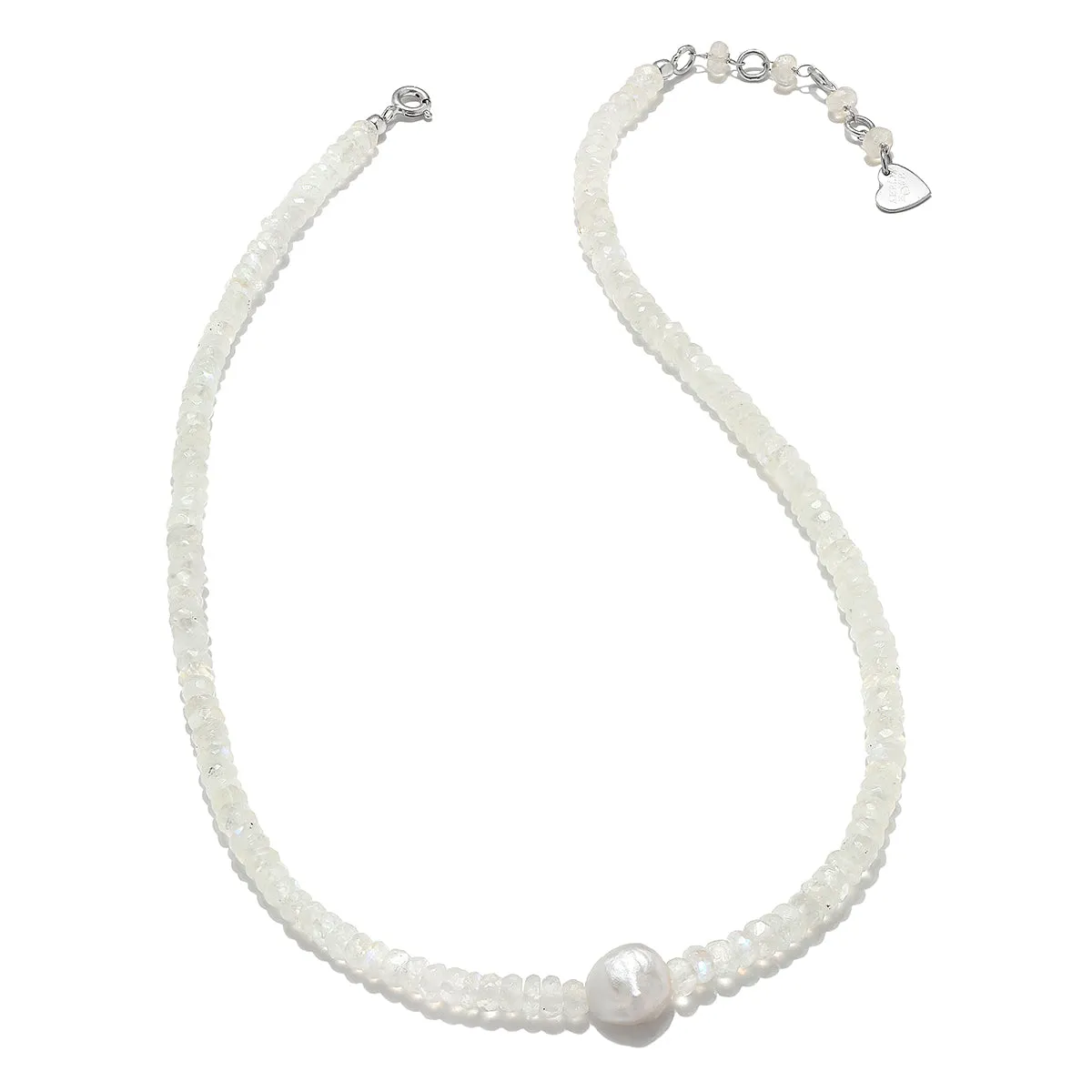 Rainbow Moonstone and Baroque Pearl Necklace sold by Amelia Rose Design product image thumbnail 2