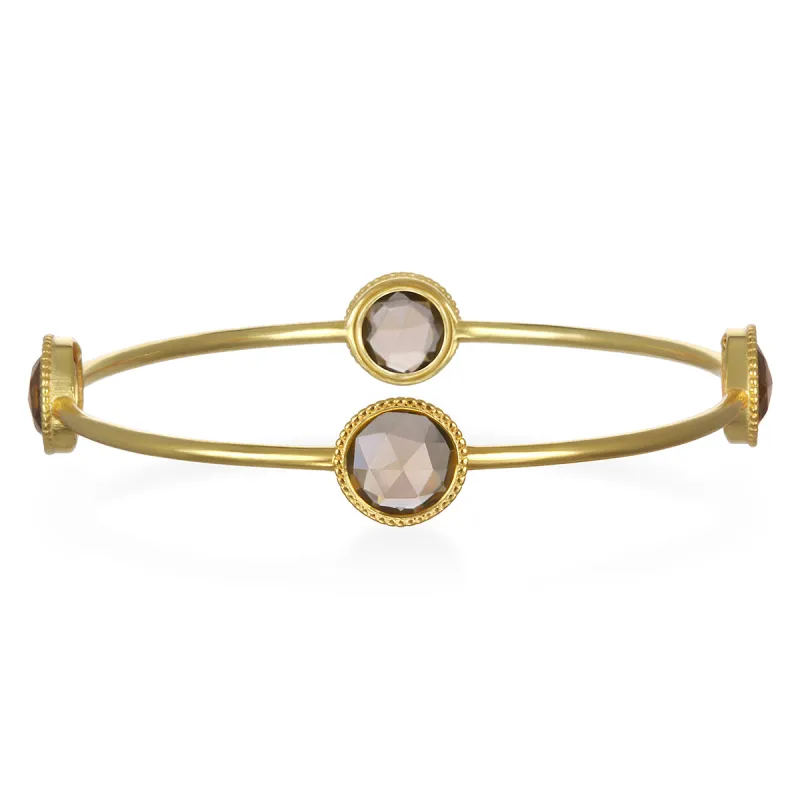 Smoky Quartz Daphne Bangle Gold sold by Amelia Rose Design