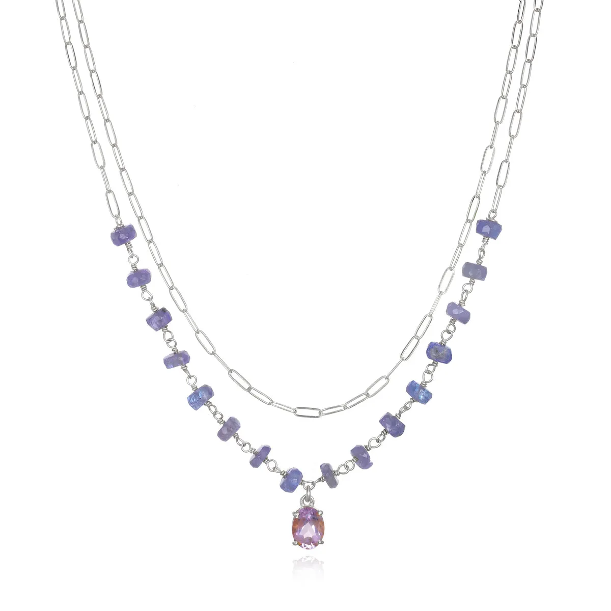Layered Gemstone Necklace - Pink Amethyst sold by Amelia Rose Design product image thumbnail 2