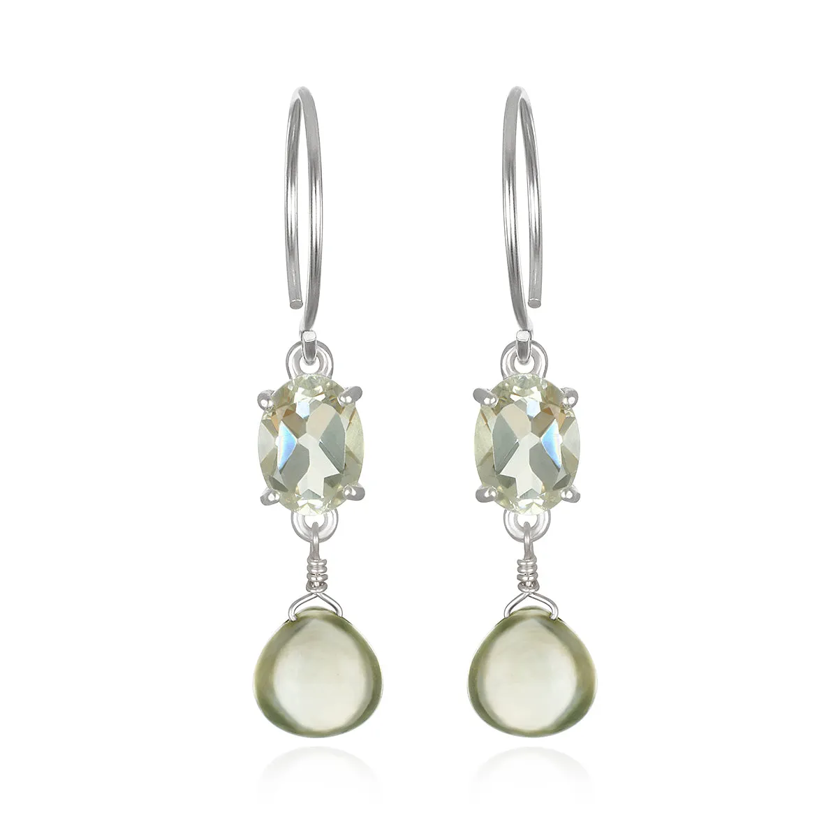 Lily Earring-Green Amethyst sold by Amelia Rose Design
