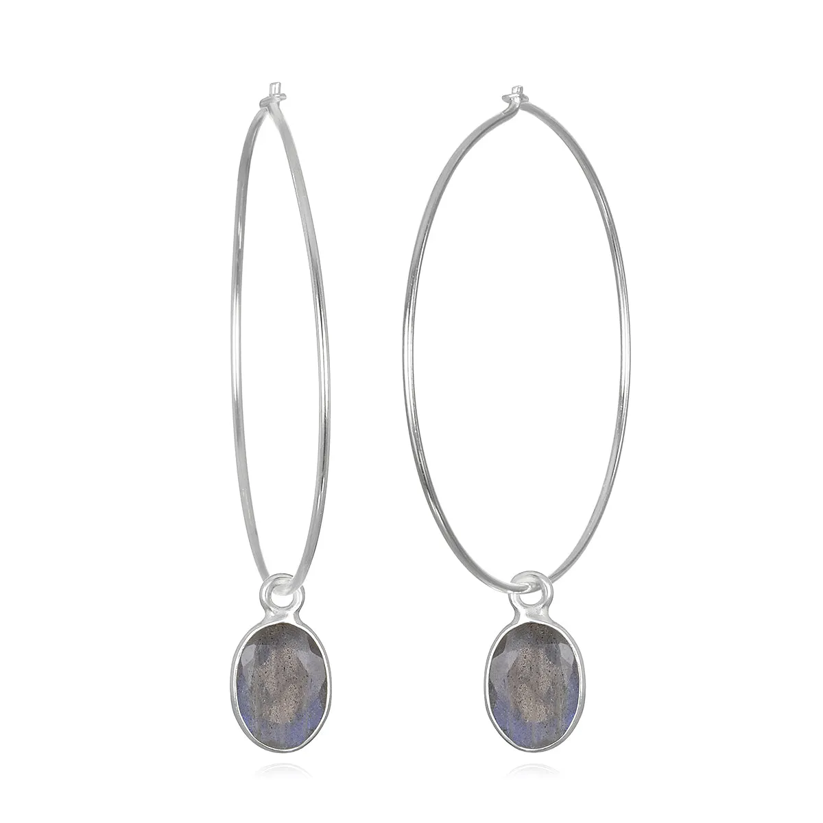 Gemdrop Hoop Earrings -Labradorite sold by Amelia Rose Design product image thumbnail 2