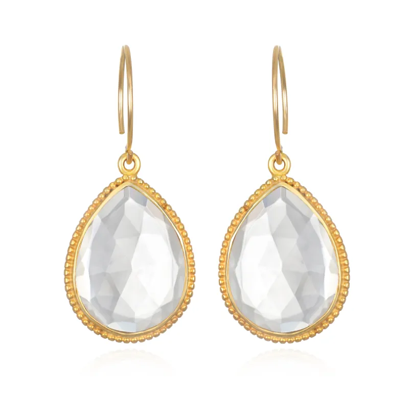 Beaded Teardrop Earring-Clear sold by Amelia Rose Design